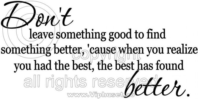 Hovedbilde Dont leave something good