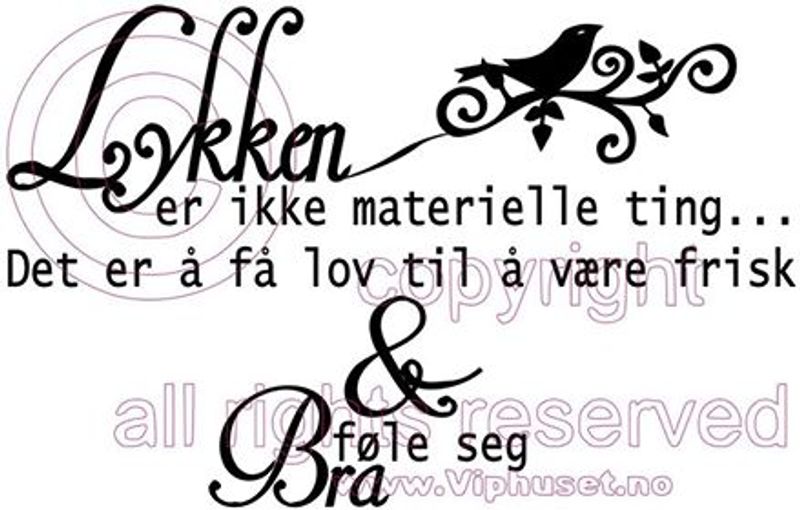 Lykken er ikke materielle ting