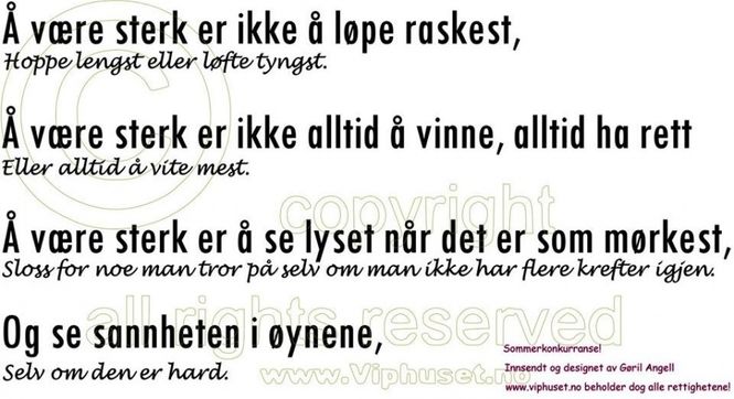 Hovedbilde Å være sterk er ikke å løpe ...