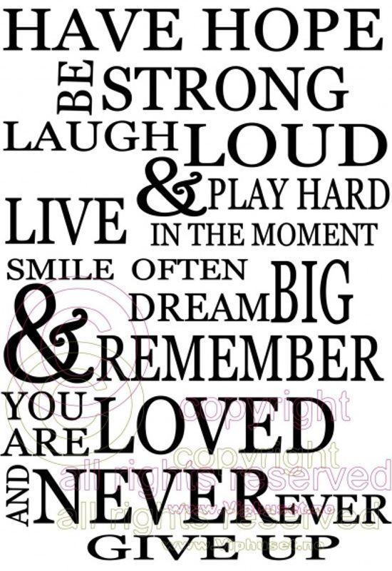 Have hope , be strong