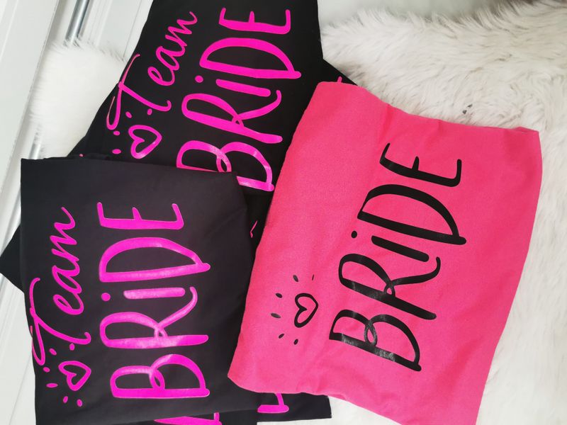 Team bride med eller uten egen tekst på rygg
