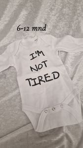 Hovedbilde Body hvit im not tired 6-12 ...